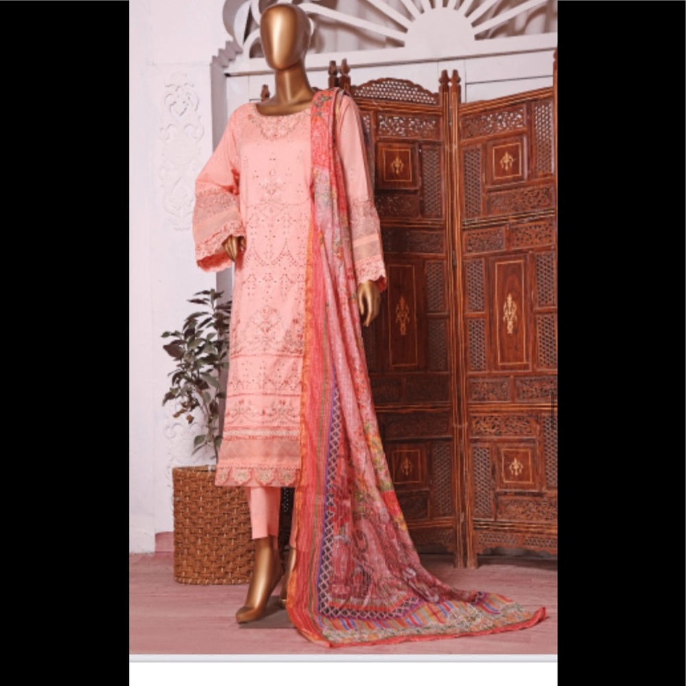 SOLD….. chickenkari fully embroidered lawn suit